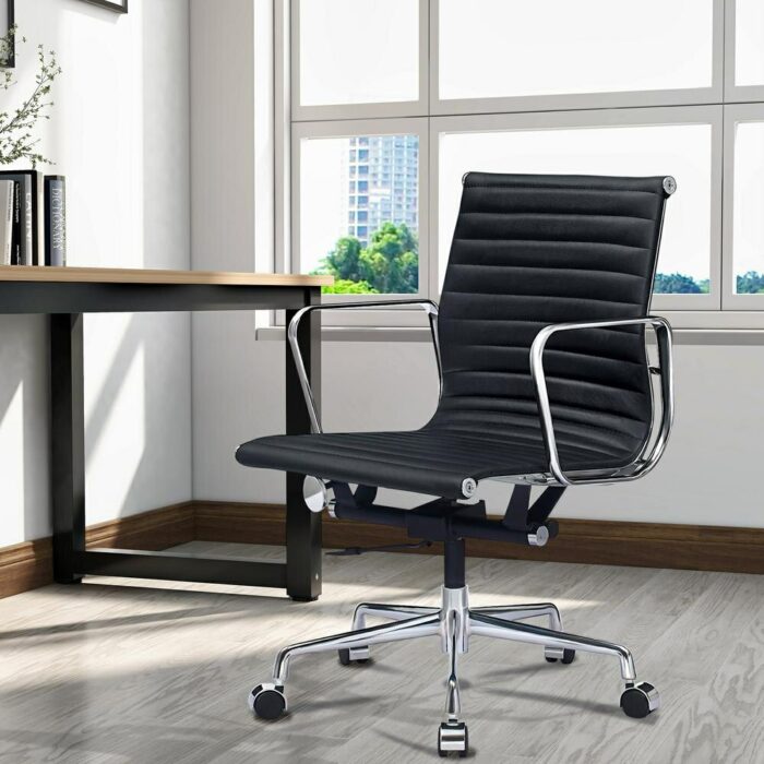 Genuine Leather Office Chair Aluminum Base Height Adjustable Home Furniture Office Chairs Flexible Comfort Modern Furniture 3