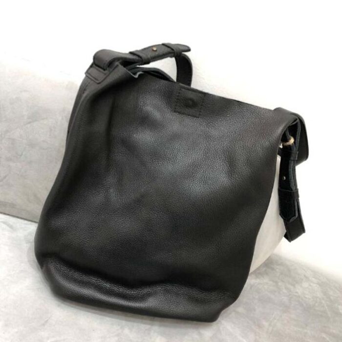 Two Strap Use Genuine Leather Bucket Bag Top Women Handbag High Qualit Capacity Casual Cowhide Shoulder Messenger Bag Retro Bags 4