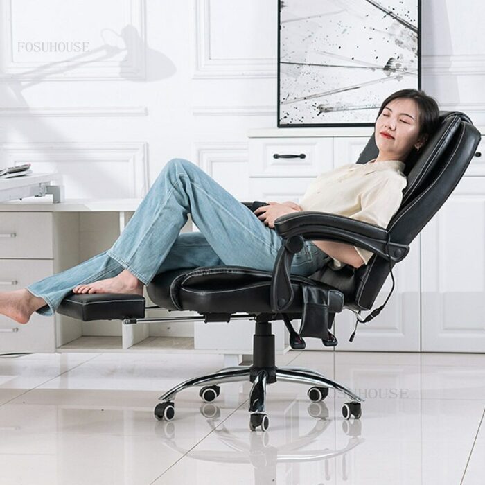 Modern Minimalist Office Chairs Office Furniture Comfortable Leisure Armrest Boss Chair Creative Home Lift Swivel Backrest Chair 5