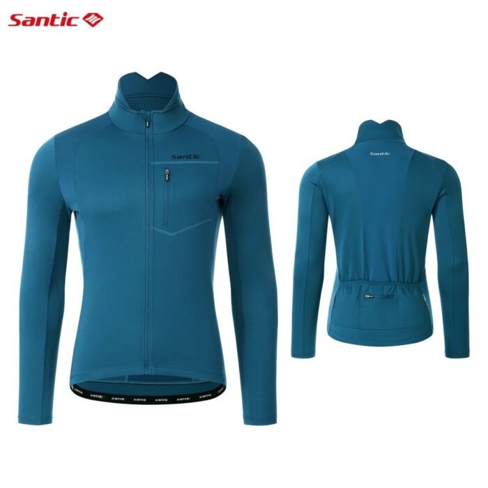 Santic Men's Cycling Bike Winter Jackets Windproof Fleece Thermal Warm Running Bike Bicycle Jacket Breathable Windbreaker KC6104 1