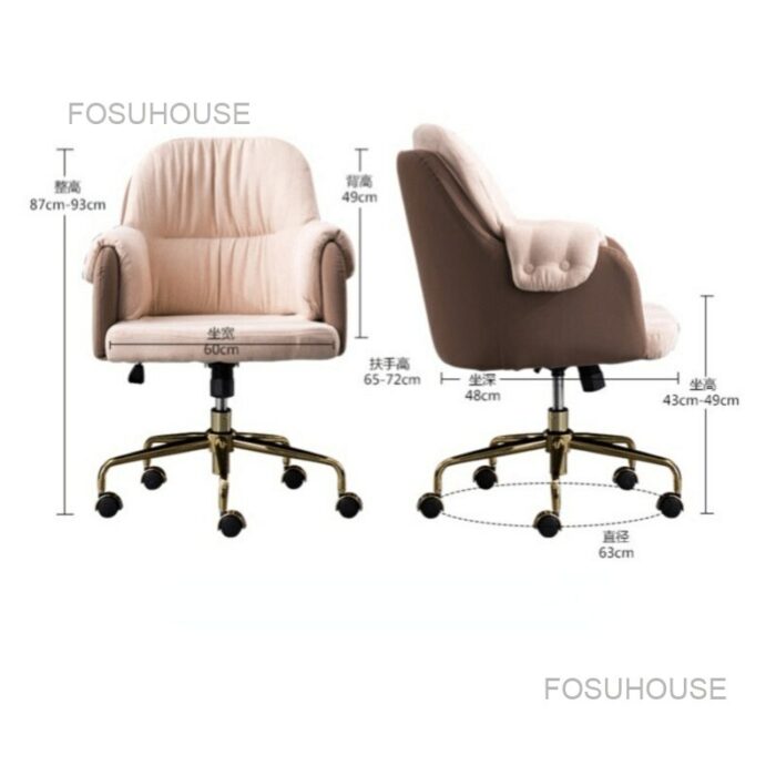 Nordic Home Study Computer Chair Comfortable Leisure Lift Office Chairs Gaming Chair Office Furniture Makeup Rotary Armchair 6