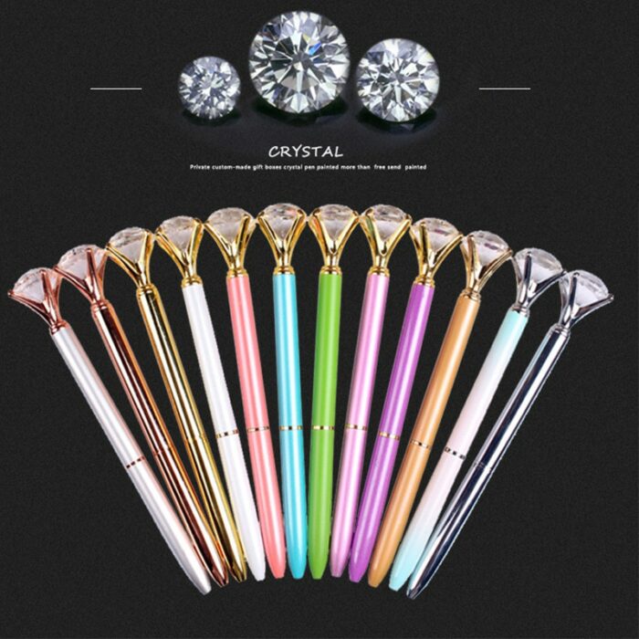 Jonvon Satone 20 Pcs Large Crystal Pen Diamond Ballpoint Pens Metal Pen Student Gift Diamond Ball Stationery Gifts Stylo Rigolo 1