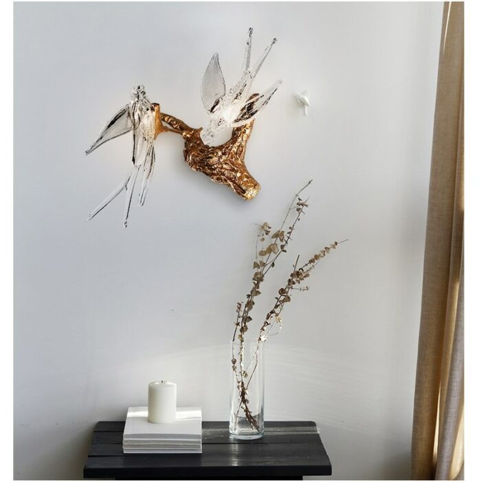 Nordic Luxury Crystal Bird Wall Lamp Led Decorative Wall Sconces Living Room Wall Light Aisle Light Bedroom Bedside Wall light 4