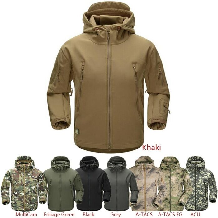 ESDY Outdoor Jacket Coat Water-resistant Luker TAD Shark Skin Soft Shell Hoodie Military Airsoft Camping Hiking Clothing WST115 6