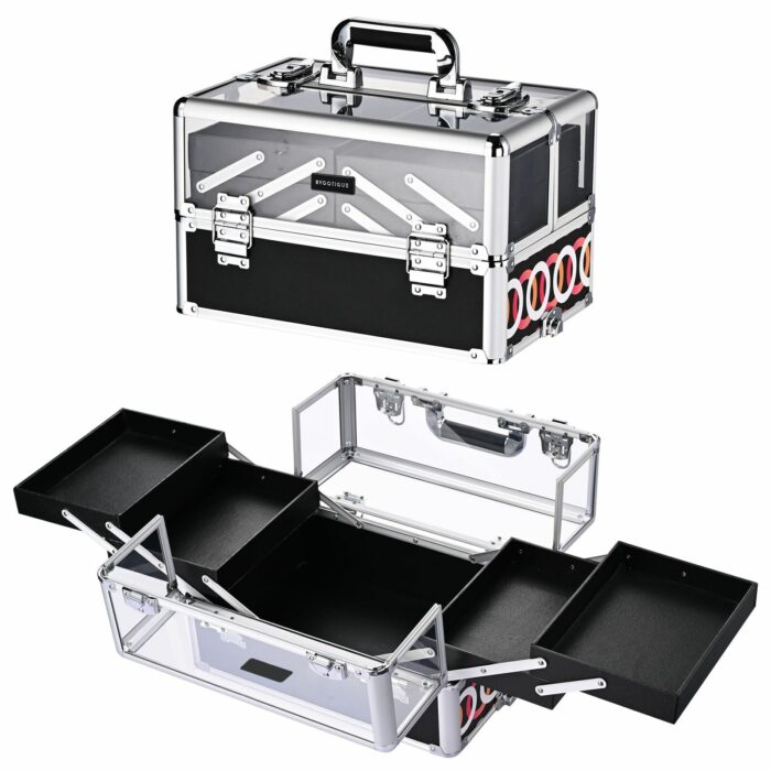 Dust-proof Durable Makeup Case with 4 Pcs 360-degree Swivel Wheels 5