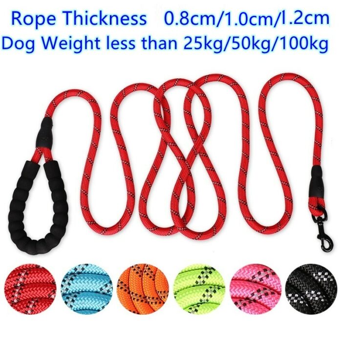 150/200/300cm Strong Dog Leash Pet Leashes Reflective Leash For Small Medium Large Dog Leash Drag Pull Tow Golden Retriever 4