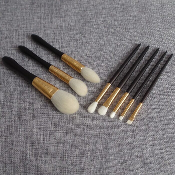 Professional Handmade Make Up Brush Set Soft Saikoho Goat Hair Face Powder Eye Shadow Brush Acrylic Handle Makeup Brushes Kit 4