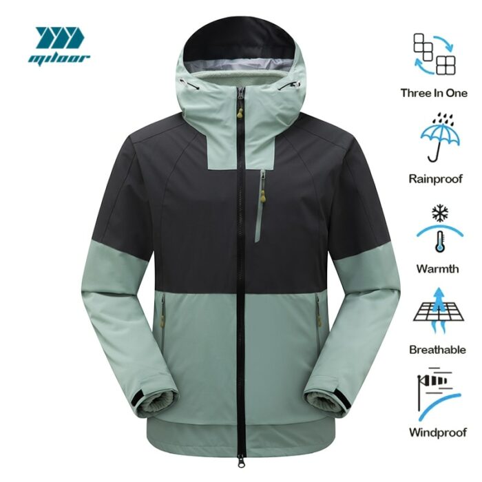 Men Three-in-one Hiking Jacket Camping Trekking Rain Coat Waterproof Windproof Fishing Clothes Outdoor Sports Climbing Jacket 1