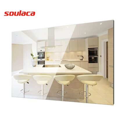 Soulaca Kitchen TV 22 Inch Magic Mirror Touch Screen Led TV for Bathroom IP66 Waterproof Android9.0 System Wi-Fi&Bluetooth 1