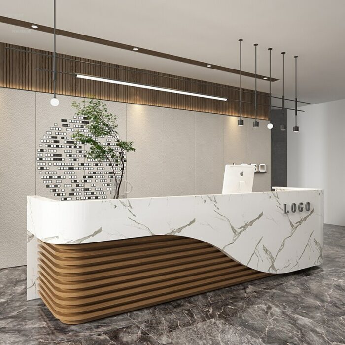 Nordic Company Front Desk Hotel Reception Desks Simple Modern Beauty Salon Health Club Commercial Bar Table Shop Cash Register 2