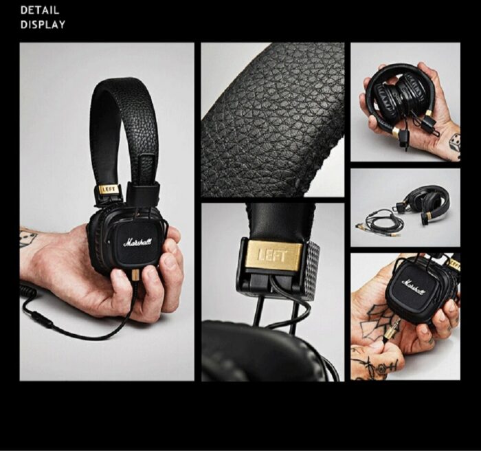 Original Marshall Major II Wired On-Ear Headphone Classic Retro Headphones Deep Bass Foldable Gaming Earphone 5