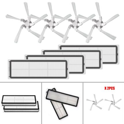 8pcs/set Side Brushes Filter For W10 Robot Vacuum Cleaner Accessories Side Brush Filter Set Replacement Parts 2