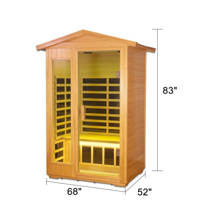 Two Person Outdoor Basswood Far Infrared Sauna Room 6