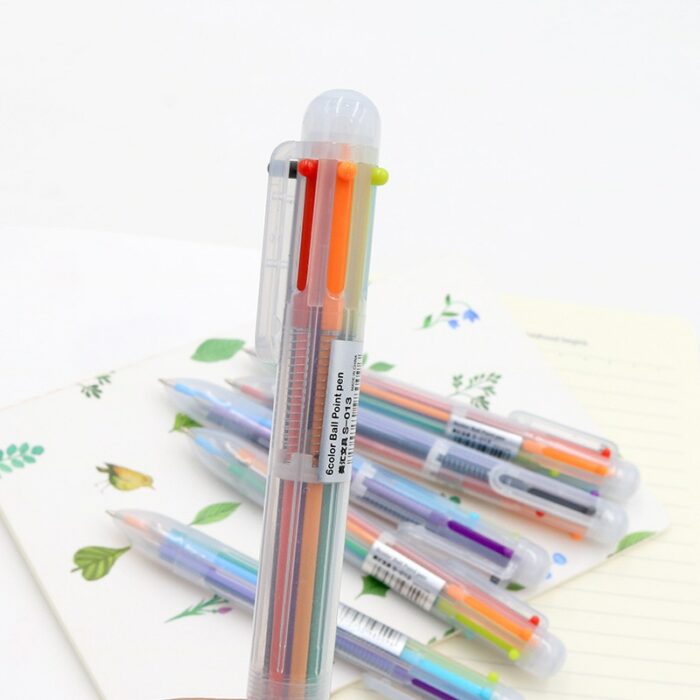 50 Pcs Creative Beauty Transparent 6 Color Ballpoint Pen Graffiti Pen Children Students Ball Point Pen Wholesale Factory 5