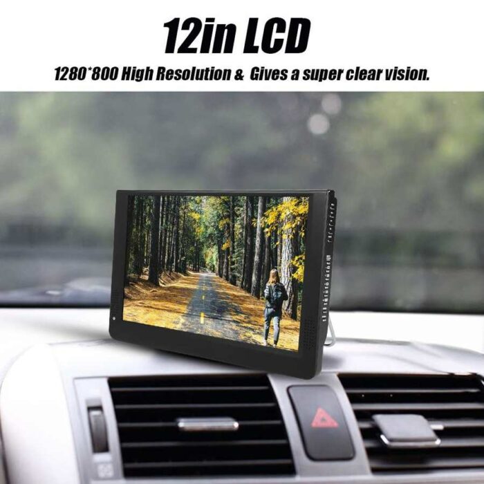 LEADSTAR 12in Car Digital TV HD Color TV ATV/UHF/VHF Stereo Surrounding Car Television TV Portatil US Plug 110-220V 4