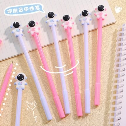 60 Pcs Creative Cartoon Astronaut Neutral Pen Student Cute Examination Signature Pen Ins Girl Heart Stationery Back To School 2