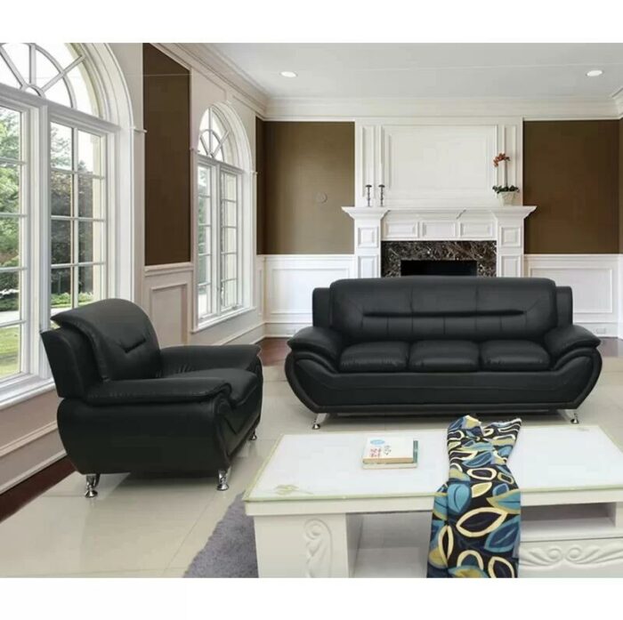 3 Piece Faux Leather Living Room Set for Living Room Furniture 3