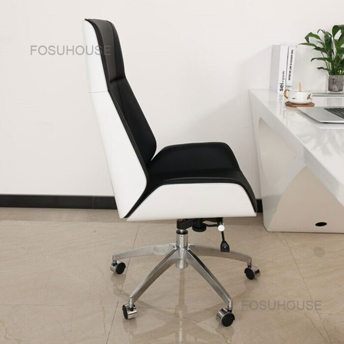 Light Luxury Boss Chair Swivel Office Chairs Rotary Armchair Leather Computer Chair Office Furniture European Lift Gaming Chair 4