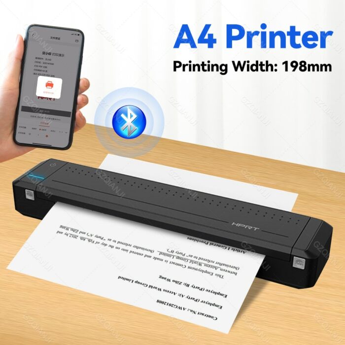 A4 Printer Direct Thermal Transfer Printer Portable Mobile Mini Offical Printer Document Bluetooth 300dpi MT800 Ribbon 1