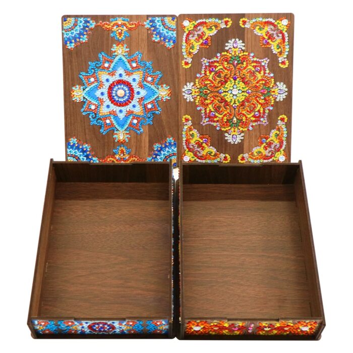 Jewelry Storage Box Classic Mandala Diamond Painting DIY Special Shaped Drill Wood Organizer Case Holder Mosaic Art Kit Handmade 1