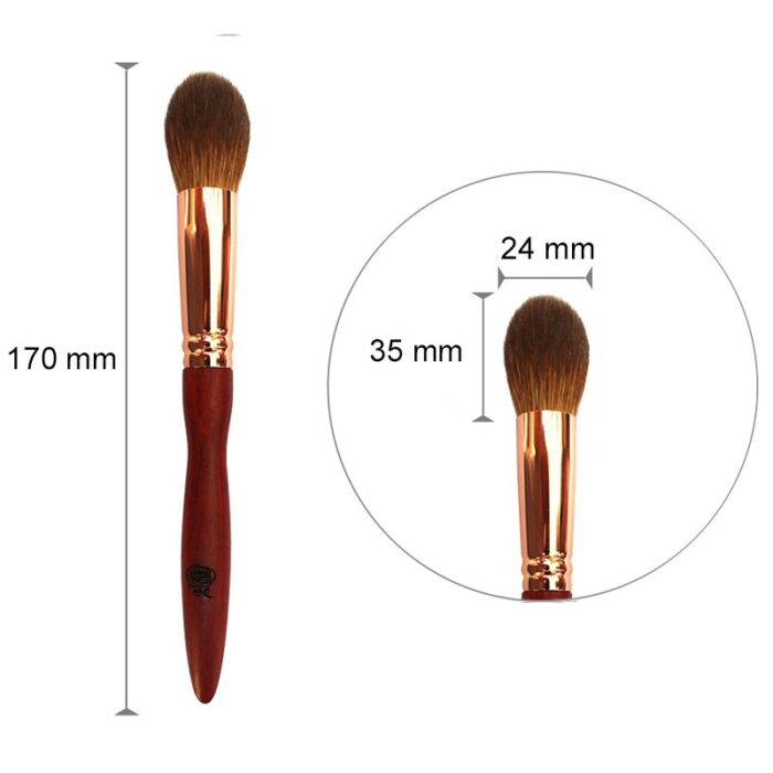 Q06 Professional Handmade Makeup Brush Soft Red Fox Hair Tapered Highlighter Brush Red Sandalwood Handle Make Up Brushes 6