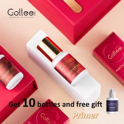 10 Pcs Gollee Eyelash Glue For Eyelash Extension Fast & Long Lash Glue With 1 Free Gollee Lash Primer Before Adhesive Extension 1