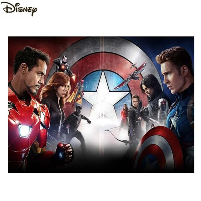 Captain America Diamond Painting Avengers Marvel Diamond Mosaic Cross Stitch Kits 5D Beads Embroidery Home Decor Disney Art 2