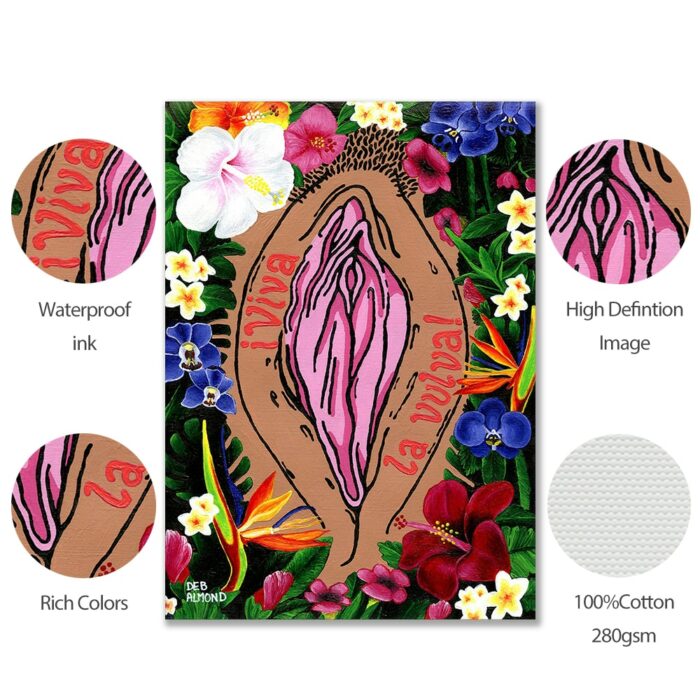 Boho Feminist Body Positive Art Print Poster Flowers Vulva Vagina Sign Canvas Pictures Doctor Office Room Wall Decor Painting 5