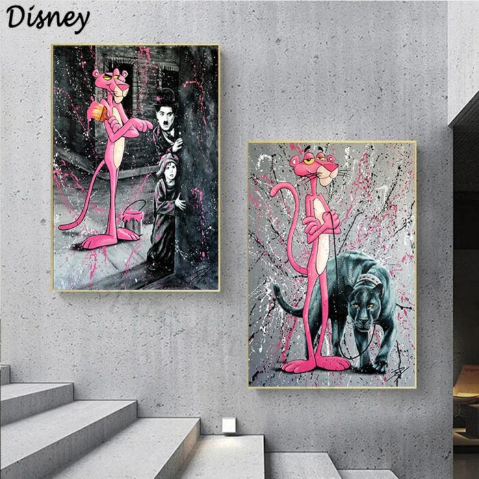 DIY 5D Diamond Painting Pink Panther Cross Stitch Embroidery Rhinestones Pictures Puzzle Diamond Mosaic Graffiti Art 2