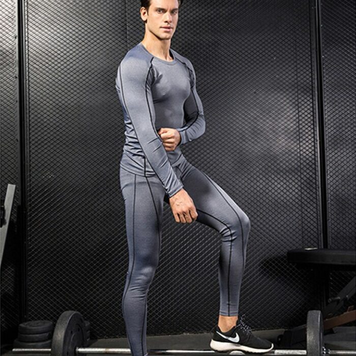 3 Pcs/set Men's Running Jogging Sportswear Sports Suit Gym Fitness Compression Tracksuit Clothes Exercise Workout Tights Sets 5