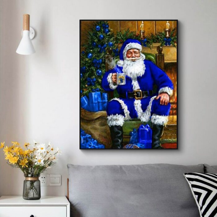 Full Square / Round Diamond Embroidery Cross Stitch Winter Snow 5D Diamond Painting Christmas Santa Claus Wall Art Handmade Gift 3