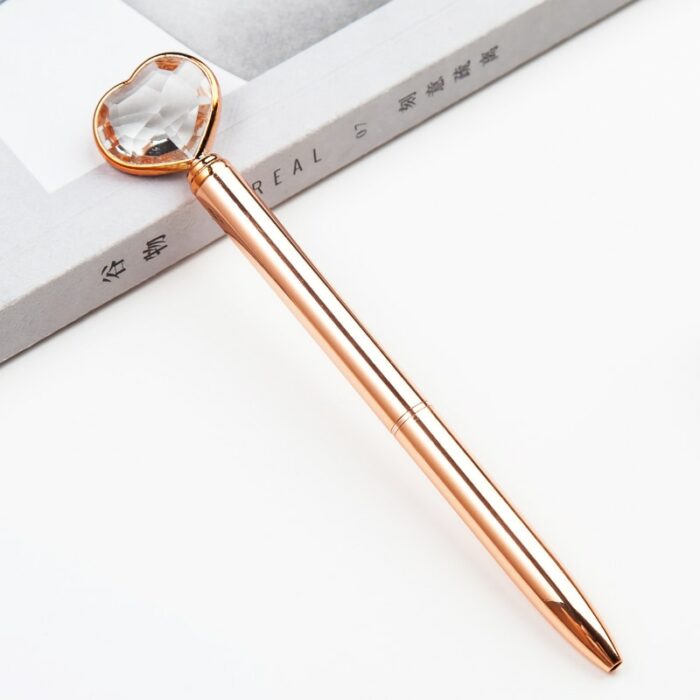 8 Pcs Heart Drill Metal Ballpoint Pen Metal Love Gift Pen Wholesale Office Accessories Pens for Writing School Supplies 6