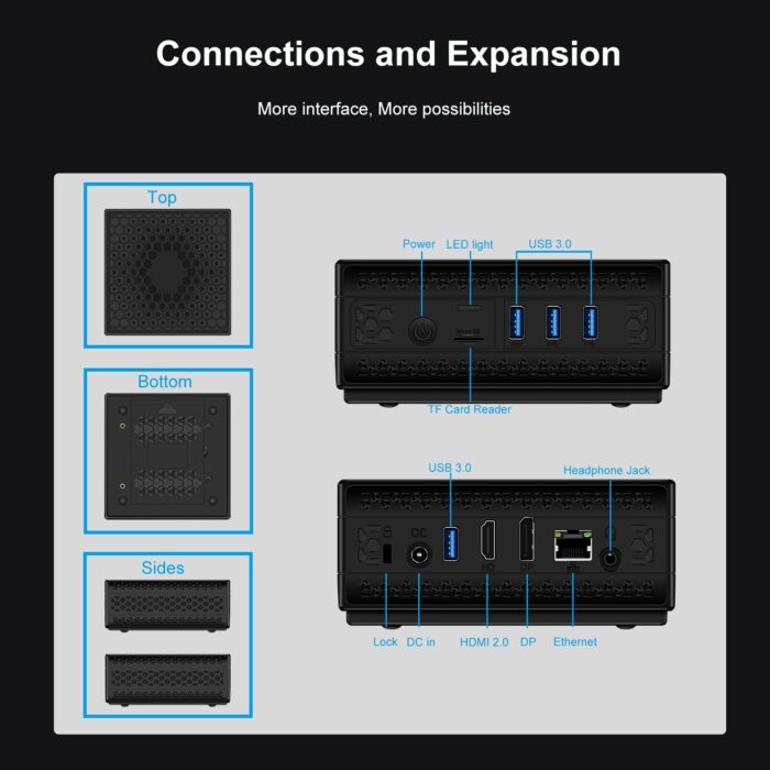 Chatreey AC1-Z Fanless mini pc intel J4125 Quad core windows 10 linux Dual HDMI industrial computer desktop HTPC 3