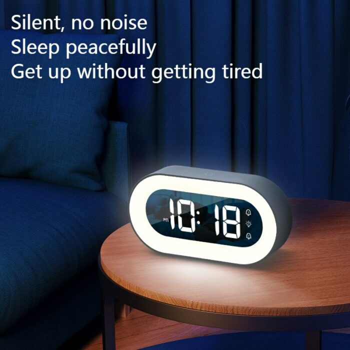 LED Mirror Alarm Clock Led Display Table Clock Digital USB Charging Alarm Clock Night Light Snooze Bedside Home Decor Gifts 4