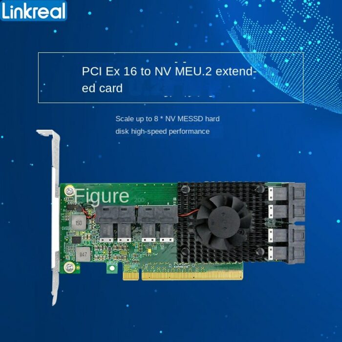 Linkreal 8-port U.2 adapter card PCIex16 NVMe solid-state SSD expansion card PLX8749 master 3