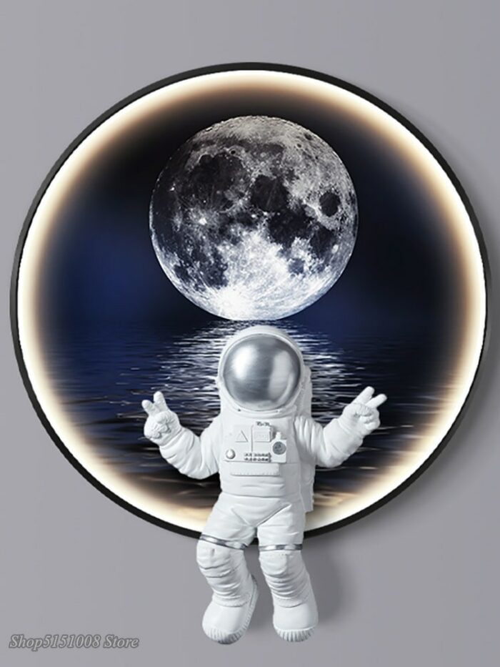 Universe Moon astronaut Wall Lights For Bedroom Living Room Modern Design Style Background Decor LED Wall lamp lighting Fixtures 4