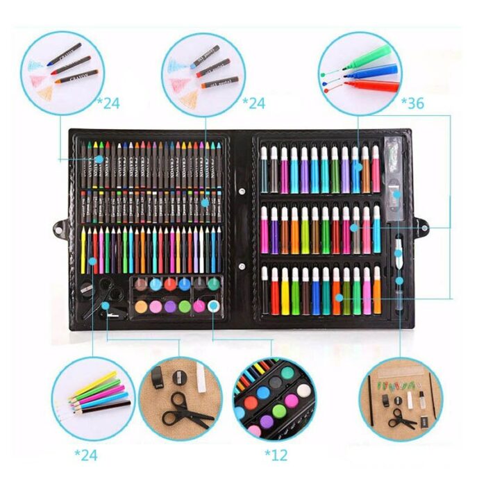 150PCS Creative Painting Graffiti Paint Brush Set Art Toy Children Daily Entertainment Drawing Education Toys For Kids Gift Box 3