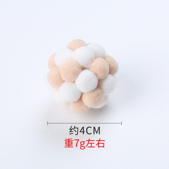 Cat Supplies New 7 Color Pet Cat Toy Handmade Bouncy Ball Kitten Toys Plush Bell Ball Planet Ball Cat Toys Interactive Pet Toys 6