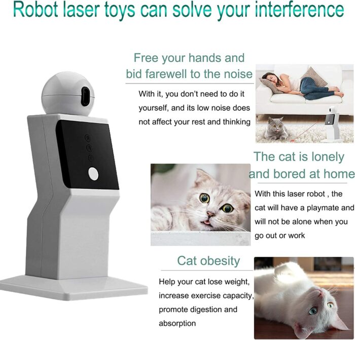 ATUBAN Cat Laser Toy Automatic,Random Moving Interactive Laser Cat Toy for Indoor Cats,Kittens,Dogs,Cat Red Dot Exercising Toy 4