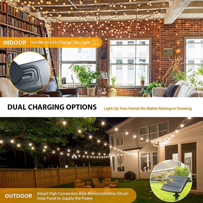 Solar Led Light Outdoor Wedding Decoration Garden Lights G40 String Light Street Garland Garden Decoration Outdoor Fairy Lights 2