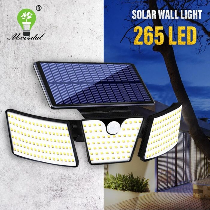 LED Solar Wall Light Motion Sensor Security Light IP65 Waterproof Outdoor Solar Flood Light for Yard Garden Wall Porch Garage 1