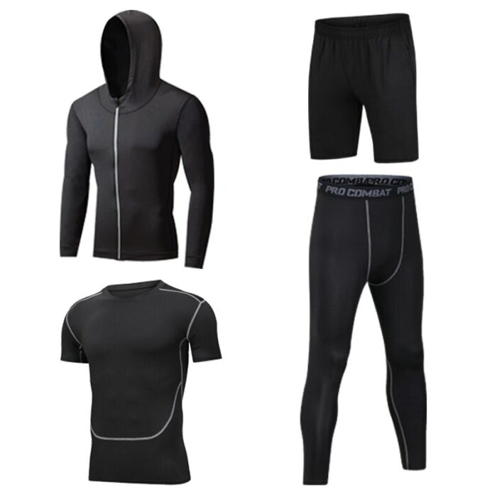 2019 Men's Sport Suits Quick Dry Basketball Sports Running Sets Compression Gym Fitness Sportswear Jogging Running Suits Clothes 3