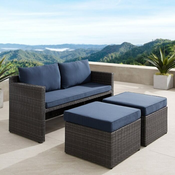 7 Pieces Rattan Furniture Set, Outdoor Wicker Patio Conversation Sofa w/Chair,Suitable Backyard Poolside Lawn Pool Garden Porch 4