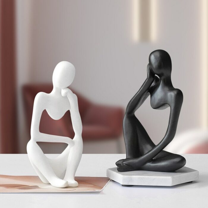 Modern European Style Resin Abstract Thinker Statue For Decoration Simple Sculpture Figurine Hotel Office Home Decor 1