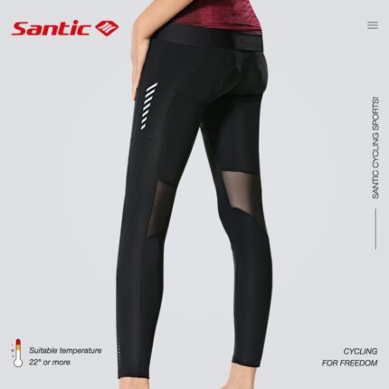 Santic Women Cycling Pants Riding MTB Long Pants 4D Padding Reflective pants Sports Clothing Spring Autumn Asian Size 2