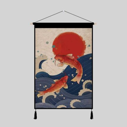 Japanese Restaurant Fabric Scroll Painting Fresco Exhibition Hall Posters Art Exhibition Show Picture 2