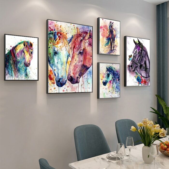 5D Diamond Embroidery Horse Picture Of Rhinestone Full Square Diamond Painting Animal Diamond Mosaic Handicraft Wall Art Gift 4