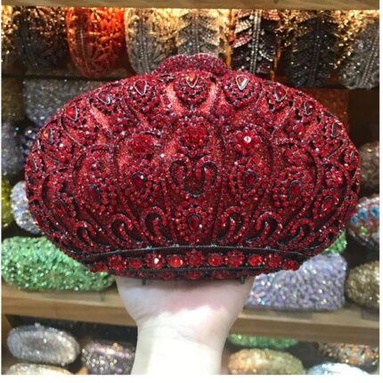 Luxury Lantern Shape Diamond Gold Evening Clutch Purse For Wedding Party Stones Pochette Bag Mini Purses Rhinestone Day Clutches 1