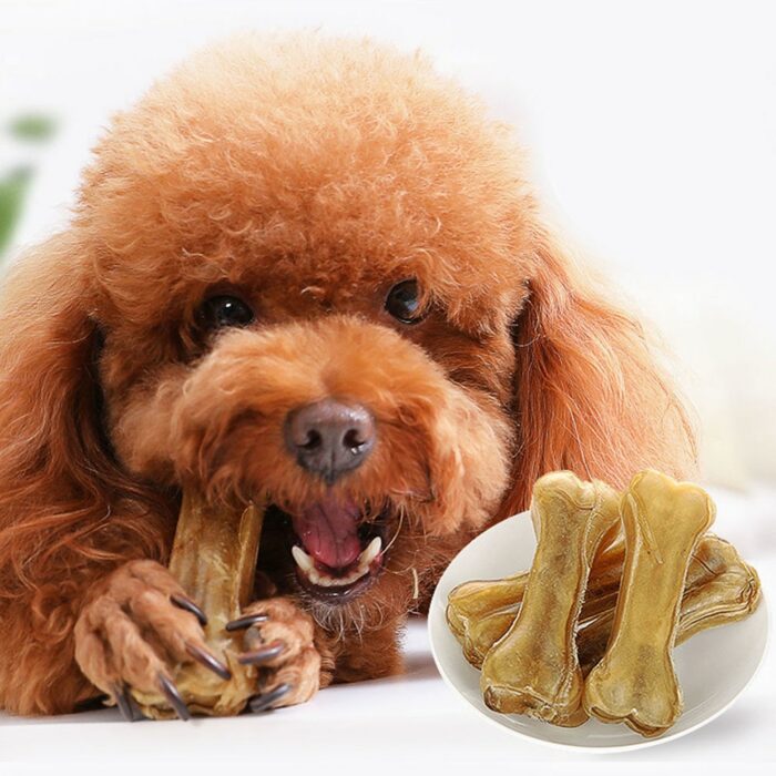 Dog Toys Bones Natural Pet Chew Toothbrush Small Large Dogs Cowhide Treats Puppy Chewing Bone Toys For Dental Care Accessories 4