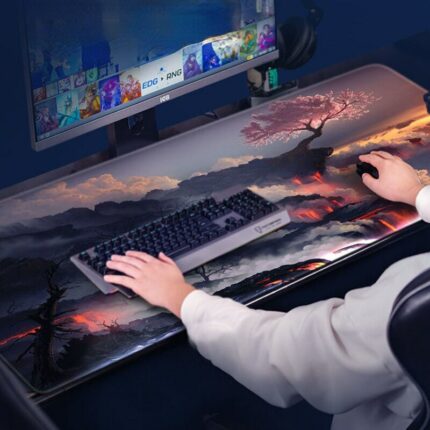 Natural Rubber Anime Landscape Series Office Computer Desk Pad Non-slip Texture Enhanced Gaming Keyboard Pad 800x300x2MM 2